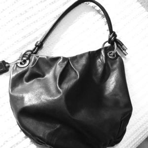 Authentic Coach Black Leather Parker Hobo Bag